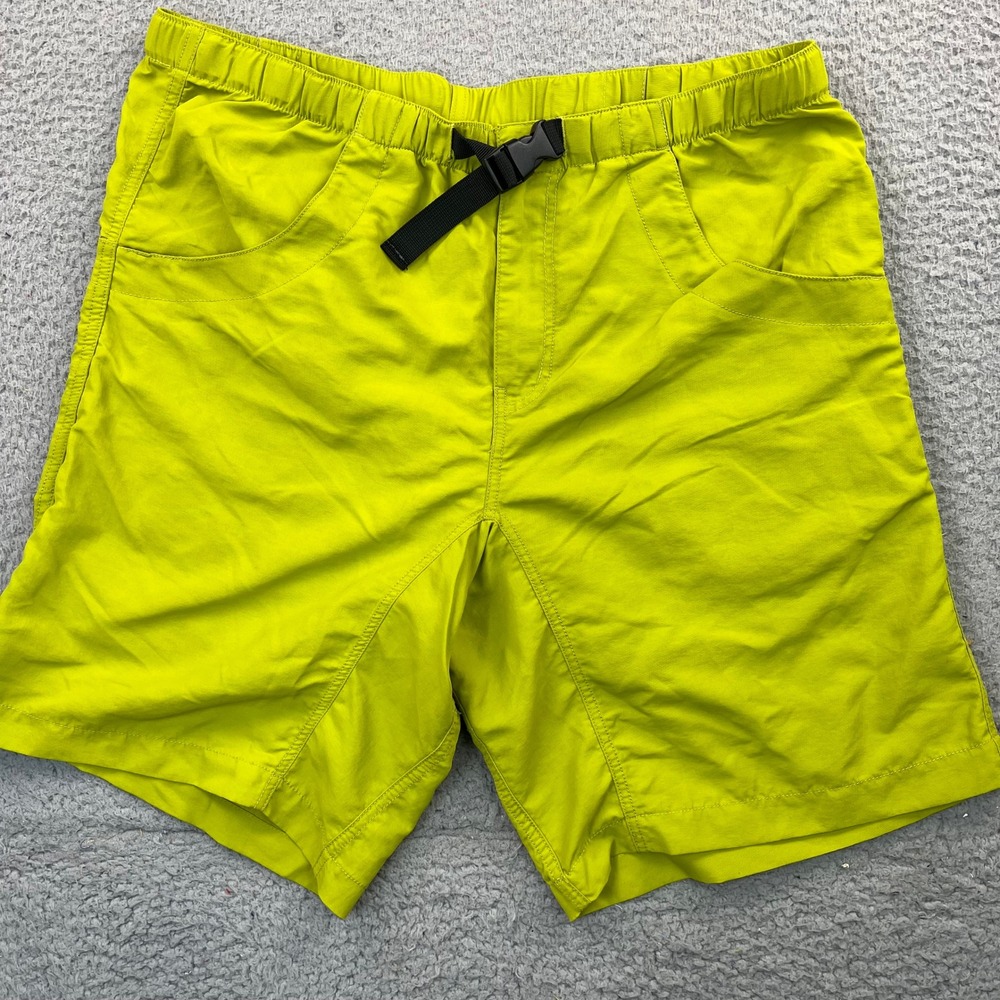 KAVU Shorts Lime Green Nylon Hiking Outdoor Belted Trail Mens